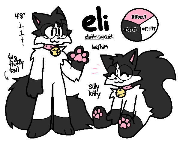 reference sheet of my fursona, eli